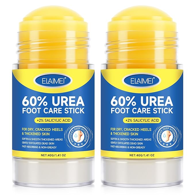60% Urea Cream Stick with Salicylic Acid 2%, Urea Hydrating Foot Cream, Severe Cracked Heel Repair Restoring Balm, Foot Lotion Repairs and Hydrates Dry and Feet and Hand - 2 Packs