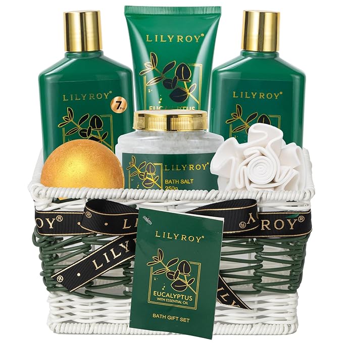 Christmas Gifts for Women - 7 Pcs Pampering Bath and Body Gift Basket Set for Women, Gift with Shower Gel | Valentine's, Birthday, Mothers Day Gifts for Mom, Perfect Gift Set for Mom All Occasion