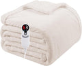 Electric Heated Blanket Full Size 72"x84", Soft Flannel with Overheat Protection, 6 Adjustable Heat Settings & 10-Hour Auto-Off Timer, Fast Heating for Winter Comfort, White