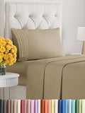Twin XL Size 3 Piece Sheet Set - Extra Soft, Breathable and Cooling Sheets - Hotel Luxury Bed Sheets for Women & Men - Deep Pockets, Easy-Fit & Wrinkle-Free Sheets - Light Caramel Oeko-Tex Bed Sheets