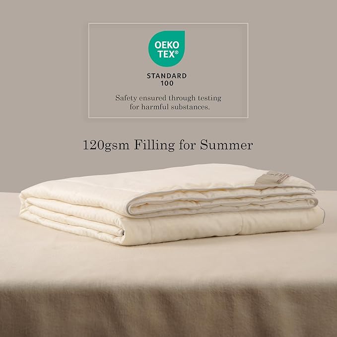 CUDDLE DREAMS Wool Comforter Duvet Insert, 100% Australian Wool Filling with Soft Noiseless Cotton Shell, Natural Warmth (Lightweight for Summer, Queen)