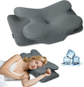 Cervical Neck Pillow for Sleeping,Memory Foam Pillows for Neck Pain Relief,Ergonomic Neck Support Contour Pillow for Side Back Stomach Sleepers,Orthopedic Breathable Pillowcase(Dark Grey)