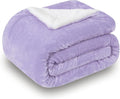 SOCHOW Sherpa Fleece Throw Blanket, Double-Sided Super Soft Luxurious Plush Blanket Twin Size 60 inchx80 inch Size, Lilac