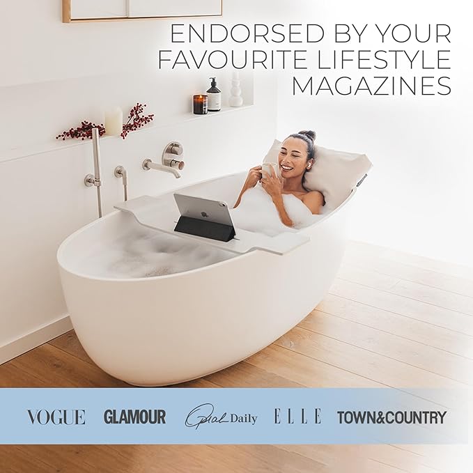 BADESOFA® Luxury Bath Pillow S - Ultra Comfortable & Quick-Drying Bath Back Pillow - Washable Full Body Bath Pillow for Bathtub - Therapeutic Head and Neck Support - Luxury Spa Cushion in Blue