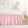 RIMELA Bed Skirt Full Size 15 Inch Drop, Elastic Bed Skirting for Adjustable Bed Base and Frame, Bedding Dust Ruffle Easy to Install, Hotel Quality Wrap Around Bedskirt (Pink)