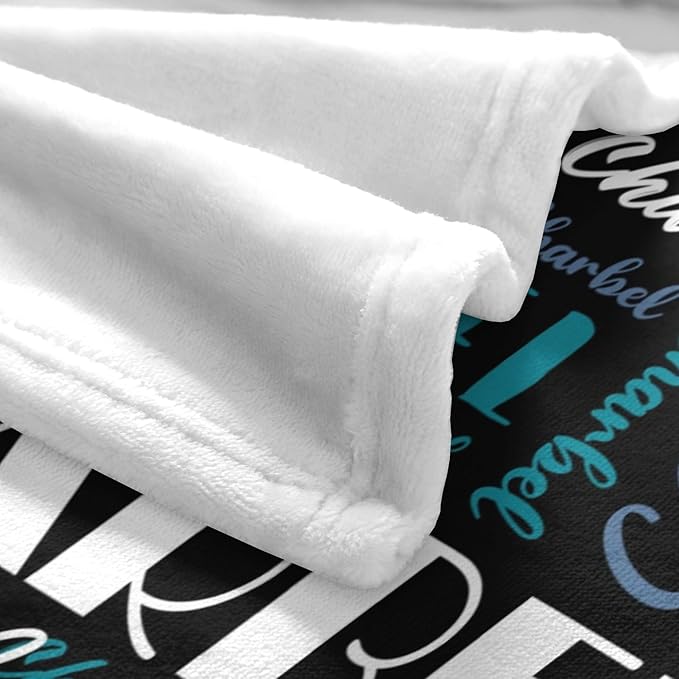 Name Blanket Personalized Blanket for Adult Kids Flannel Customize Throw Blanket Custom (Color 13, 60 x 80 Inches)