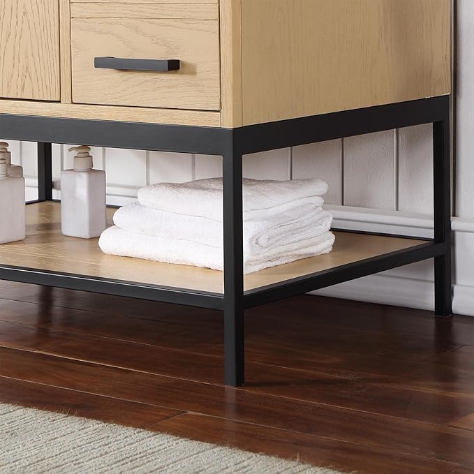 Wildy 36" Single Bathroom Vanity Set in Black Oak Without Mirror