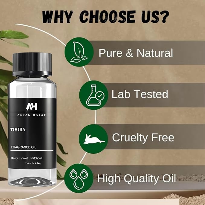 Hotel Scents Tooba Diffuser Oil 120ml - Inspired by La Vie Est Belle Perfume - Berry, Patchouli, Violet - Luxury Essential Oil for Home Scents - Premium Fragrance for Waterless & Ultrasonic Diffusers