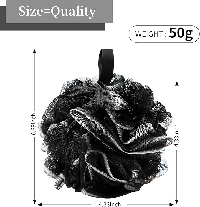 Bath Loofah Sponge Back Scrubber Shower Sponge Soft Mesh Exfoliator Pouf Shower Ball Bath Sponges for Women and Men Bath Accessories