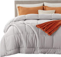 Bedsure Comforter Duvet Insert - Quilted Comforters Oversized King, All Season Duvet, GentleSoft Down Alternative Bedding, with 8 Tabs, Gifts for Women/Men, Light Grey, Oversized King 116 x 98 Inches