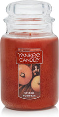 Yankee Candle Spiced Pumpkin Scented, Classic 22oz Large Jar Single Wick, Over 110 Hours of Burn Time, Perfect Accent for Fall Decor & Gifting