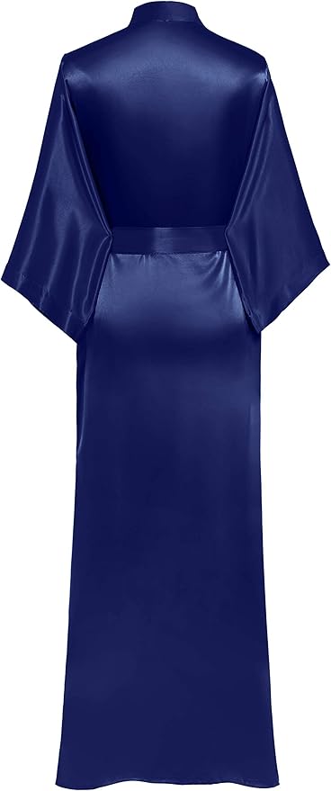 PRODESIGN Satin Kimono Robe Women Long Silky Kimono Bathrobe Sleepwear Wedding Bridesmaid Robe