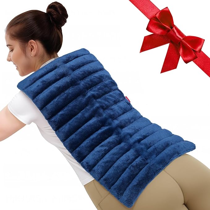 Comfytemp Large Microwave Heating Pad for Back, Neck Shoulders, FSA Eligible HSA Store, 12"x22" 3.6LB Microwavable Moist Heating Pads for Period Cramps, Warm Compress Christmas Gifts for Women Elderly