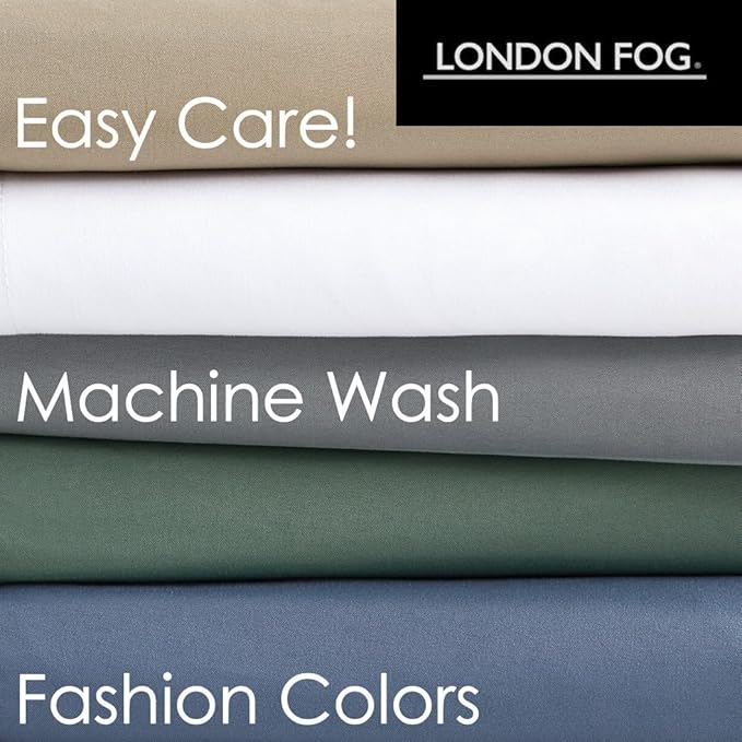 London Fog Garment Washed Solid Comforter Set Khaki Microfiber 2-Piece Twin XL Comforter Set, Solid Themed, Adult and Teen, Oeko-TEX Certified