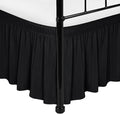 Biscaynebay Wrap Around Bed Skirts with Split Corners for Twin/Twin XL Beds 18" Drop, Black Adjustable Elastic Dust Ruffles Easy Fit Wrinkle Resistant Silky Luxurious Fabric Machine Washable