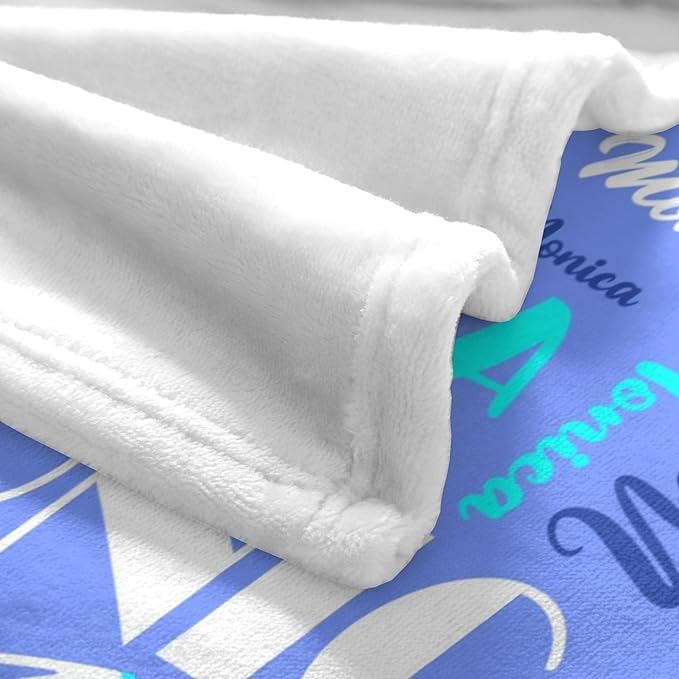 Name Blanket Personalized Blanket for Adult Kids Flannel Customize Throw Blanket Custom (Color 26, 60 x 80 Inches)