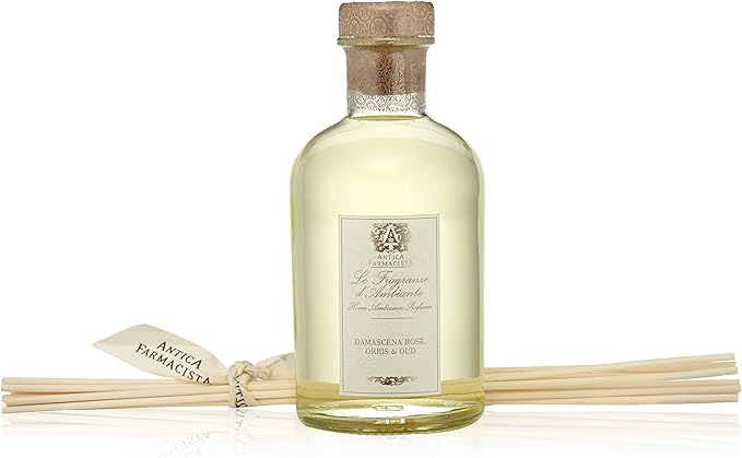 Antica Farmacista Home Ambiance Diffuser - Long-Lasting Reed Scent Diffuser - Luxury Room Freshener Gift - Damascena Rose, Orris & Oud, 16.9 fl oz