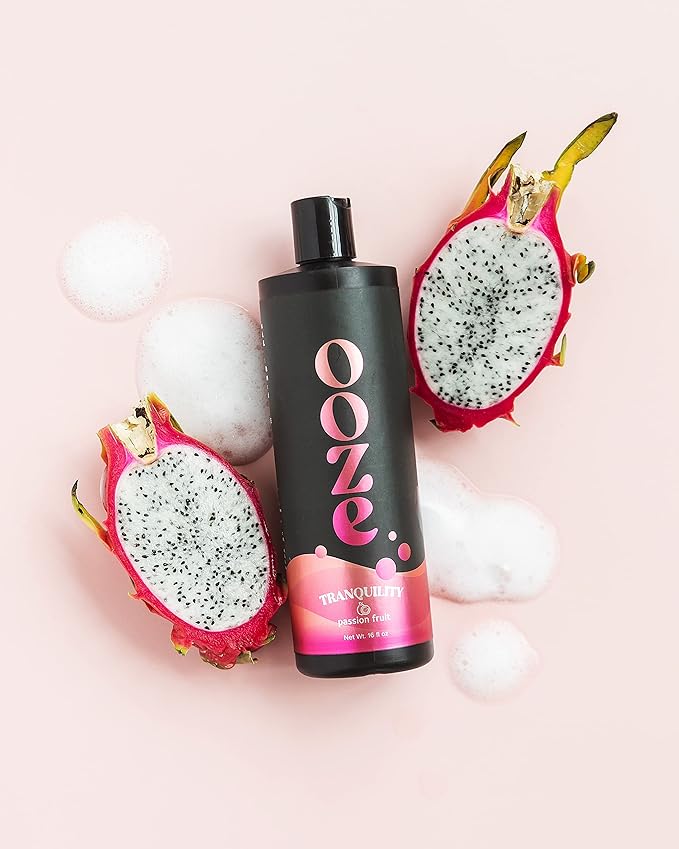 OOZE Passion Fruit Bubble Bath (473ml) - Bubble Bath for Women, Fresh, Uplifting & Rejuvenating - Self-Care & Wellness - Zero Parabens Foaming Bath for Women, Cruelty-Free, Made in The USA