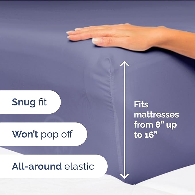 Twin XL Size 3 Piece Sheet Set - Extra Soft, Breathable & Cooling Sheets - Hotel Luxury Bed Sheets for Women & Men - Deep Pockets, Easy-Fit & Wrinkle-Free Sheets - Twilight Purple Oeko-Tex Bed Sheets