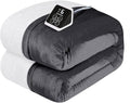 Westinghouse Heated Blanket Twin Size, Soft Flannel to Sherpa Electric Blanket with 10 Heating Levels, 12 Hours Auto Off, Fast Heating, Machine Washable, 62x84 Inch, Charcoal