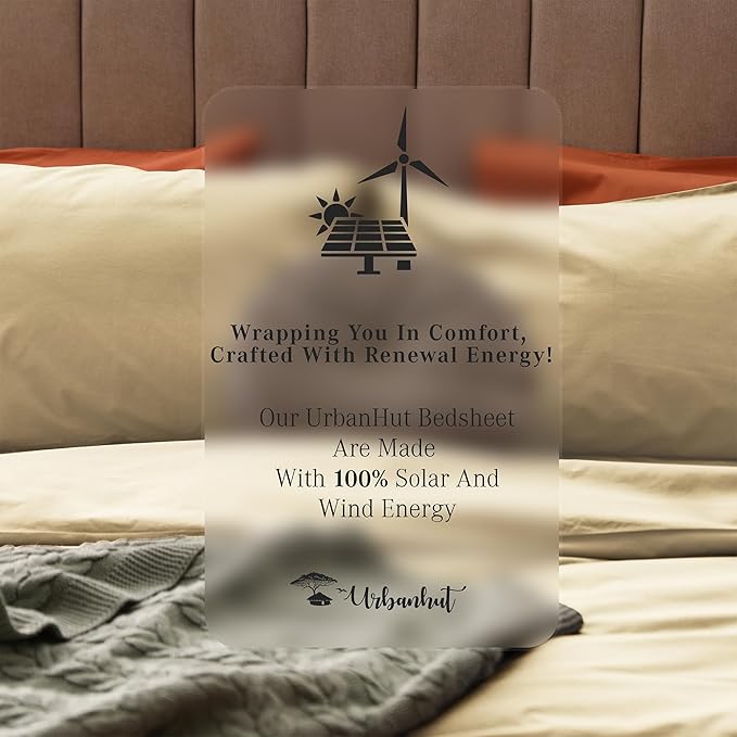 URBANHUT 1000 Thread Count Damask Striped Queen Size Egyptian Cotton Sheets, Long Staple Soft & Breathable, 4 Pc Bed Sheet Sets, Luxury Hotel Sateen Sheets Fits 16" Deep Pocket - Sand