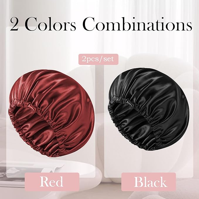 Satin Bonnet Double Layer Silk Bonnet for Sleeping Women Hair Care for Natural Curly