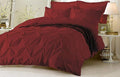 Cal King Duvet Cover Pinch Pleated 800 Thread Count 100% Egypitian Cotton 1 Duvet Cover & 2 Pillow Shams Long Staple Quilt Silky Soft, Breathable With Zipper -3 Piece Set for Comforter (Burgundy)