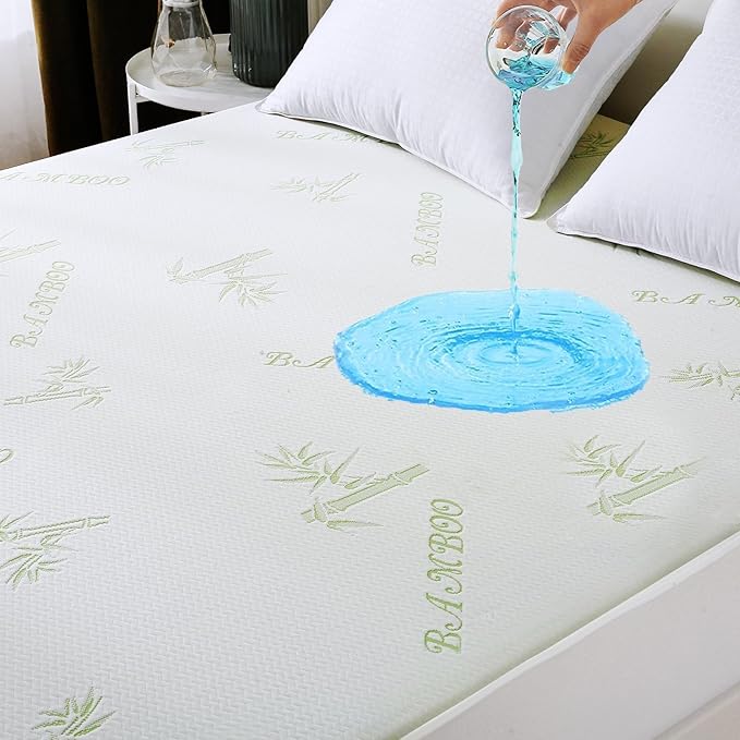 MUXHOMO Twin Mattress Protector Waterproof, Mattress Cover Twin Size Bed, Cooling and Breathable Bed Pad Cover, Deep Pocket 8"-21"