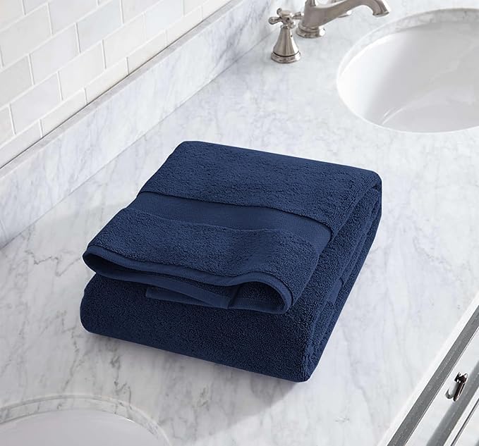 Delara 100% Organic Cotton Towels 650 GSM Plush Feather Touch Quick Dry Towel, 12-Piece Towel Set GOTS Certified, Oeko-Tex Green Certified, 1 Bath Towel, 1 Bath Sheet, 4 Hand Towels & 6 Wash Cloths