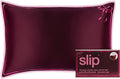 slip Queen Silk Pillowcase – Crimson Kiss Limited Edition with Lace Trim – 100% Pure Mulberry Slipsilk™ – Anti-Frizz, Anti-Aging, Invisible Zipper Closure
