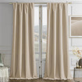Joydeco Latte Coffee Velvet Curtains 84 Inches 2 Panels, Luxury Thermal Insulated Soft Curtains for Bedroom & Living Room, Room Darkening Velvet Drapes, Rod Pocket (52W x 84L)