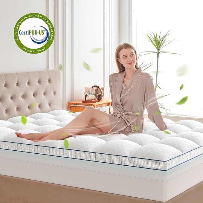 Twin Mattress Topper, 4.5 Inch Memory Foam Mattress Topper for Back Pain & Pressure Relief - 2.5" Cooling Memory Foam Soft and Supportive + 2" Pillow Top Mattress Pad Cover, with 8-21" Deep Pocket