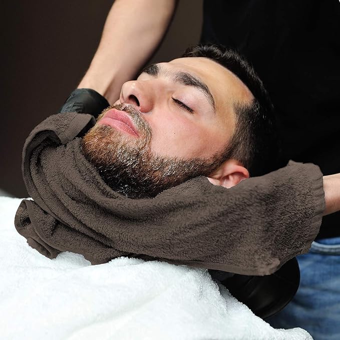 Arkwright Bleach Proof Salon Towels Bulk - Case of 180 - Highly Absorbent, 100% Cotton, Quick Dry Spa Face Towel for Hair Stylist, Barber, Pedicure, and Esthetician, 16 x 27 in, Brown