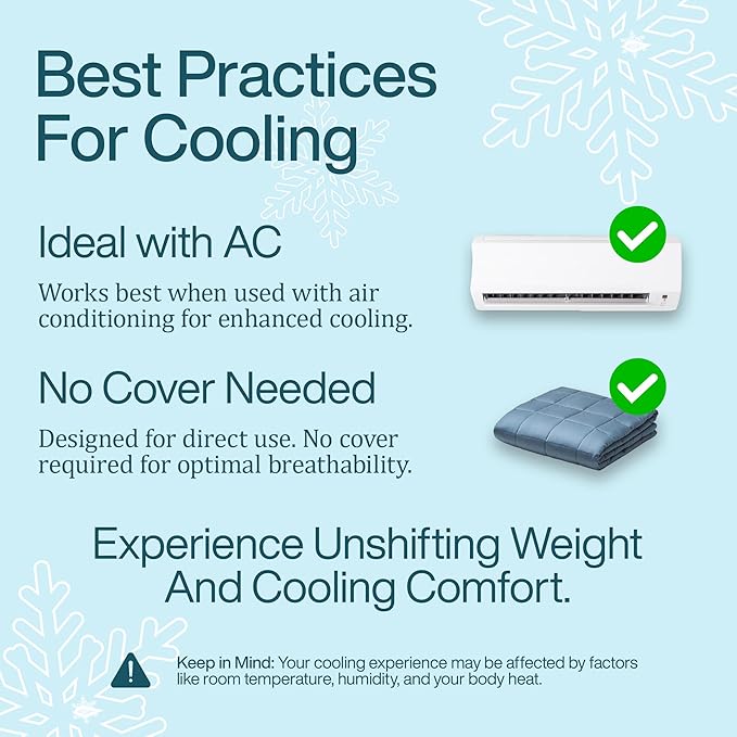 HomeSmart Cooling Weighted Blanket King Size 50 lbs, Designed with Hi-Tek Stay Cool Fabric, Machine Washable, Also Fits California King Beds, Very Heavy