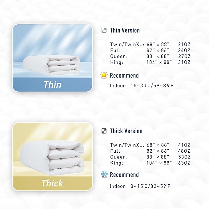 sunflower Comforter Twin Duvet Insert White Twin XL Comforter Down Alternative Filling 100% Cotton Shell All Season for Dorm Hypoallergenic Warm Breathable Noiseless Machine Washable with Corner Taps