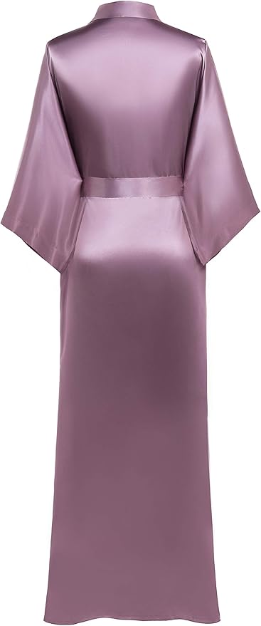 PRODESIGN Satin Kimono Robe Women Long Silky Kimono Bathrobe Sleepwear Wedding Bridesmaid Robe