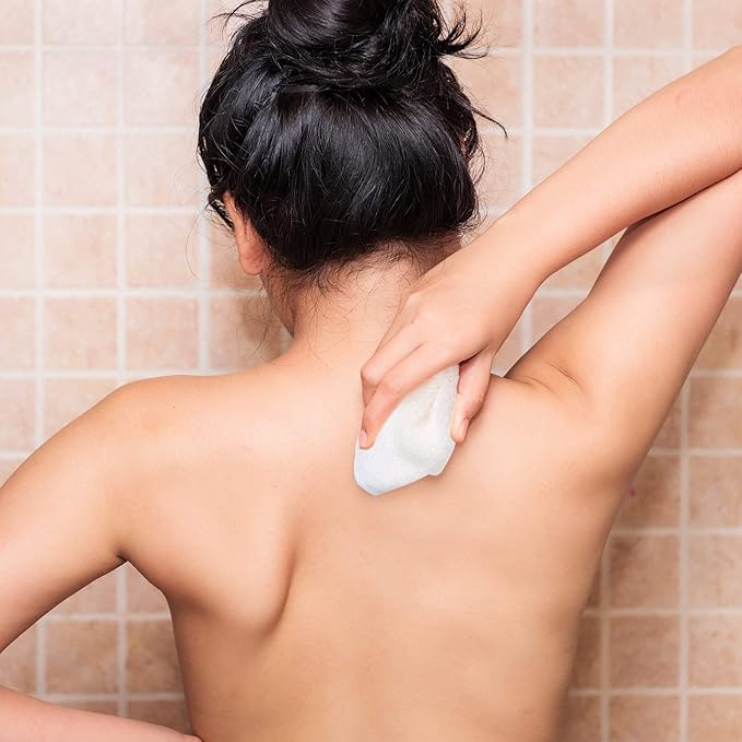 Tatuo 10 Count Exfoliating Wash Cloths for Body and Face Facial Bath Scrub Soft Weave Loofah Towel Exfoliate Bath Towel Remove Dead Skin Wash Cloth for Women Man (White Edge)