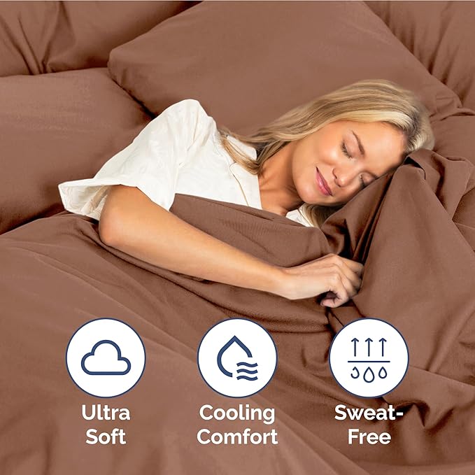 Copper Brown Oeko-Tex Hotel Luxury Durable Bed Sheets - Full Size 4 Piece Sheet Set - Extra Soft, Breathable And Cooling Sheets - Deep Pockets, Easy-Fit & Wrinkle-Free