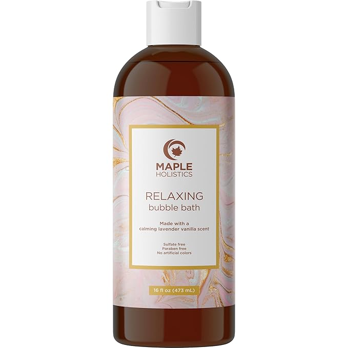 Luxurious Lavender Bubble Bath for Women - Sulfate Free Lavender Vanilla Bath Bubbles for Women Relaxing Bath Foam with Chamomile Calendula and Sage - Aromatherapy Bubble Bath Foaming Bath Oil for tub