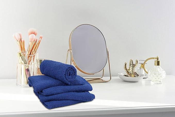 Softolle Salon Towels – Pack of 24 (16"x27") 100% Cotton Ring Spun (Not Bleach Proof) Ultra Soft, Highly Absorbent Hand Towels – Bulk for Spa, Gym & Salon (Navy Blue)