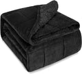 Sivio Sherpa Fleece Weighted Blanket for Adult, 15lbs Heavy Fuzzy Throw Blanket with Soft Plush Flannel, Reversible Twin-Size Super Soft Extra Warm Cozy Fluffy Blanket, 48x72 Inch Dual Sided Black