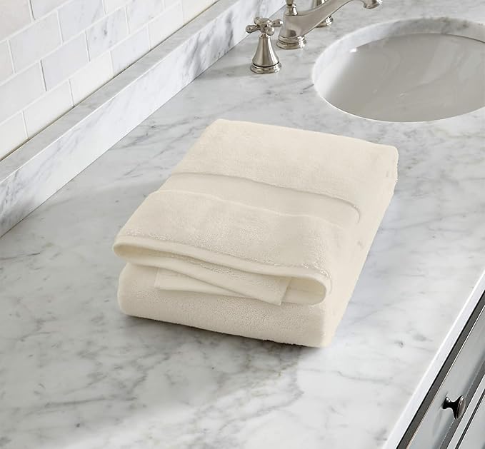 Delara 100% Organic Cotton Towels 650 GSM Plush Feather Touch Quick Dry Towel, 12-Piece Towel Set GOTS Certified, Oeko-Tex Green Certified, 1 Bath Towel, 1 Bath Sheet, 4 Hand Towels & 6 Wash Cloths