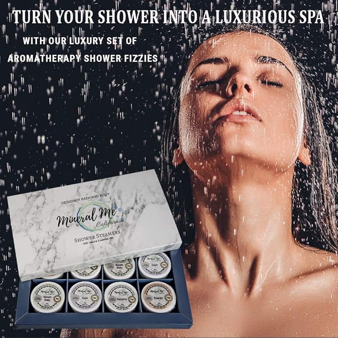 Shower Steamers Aromatherapy - Shower Bombs w/Organic Essential Oils for Vaporizing Steam Spa Relaxation, Stocking Stuffers, Relaxing Self Care Christmas Gifts for Men, Women, Him Her, Boss, Coworker