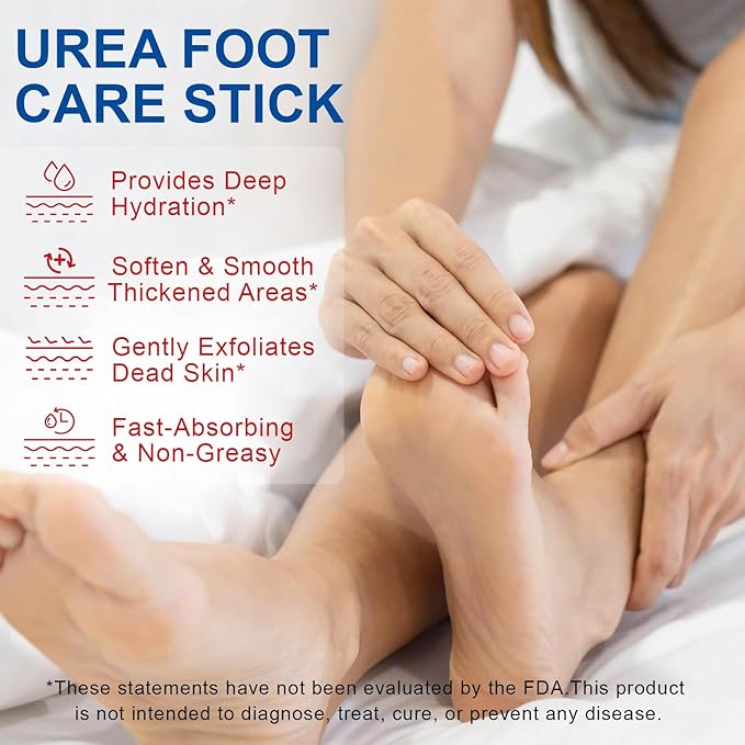 60% Urea Cream Stick with 2% Salicylic Acid - Maximum Strength Urea Foot Care Stick, Foot Cream, Foot Balm for Dry Cracked Heels, Callus Treatment, Moisturizer for Hands, Elbows & Knees - 1.4OZ
