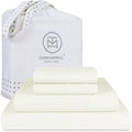 Threadmill 100% Cotton Sheets for Full Size Bed - 600 Thread Count Full Bed Sheets Set with 16” Deep Pocket - Sateen Weave 4-Piece Bedding Set with Cooling Effect, Ivory