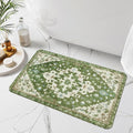 Uphome Boho Vintage Bathroom Rug Sage Green Non-Slip Soft Bathroom Mat Oriental Tribal Machine Washable Bath Rugs Traditional Floral Aesthetic Floor Mats for Shower Sink Tub, 20x31 inch