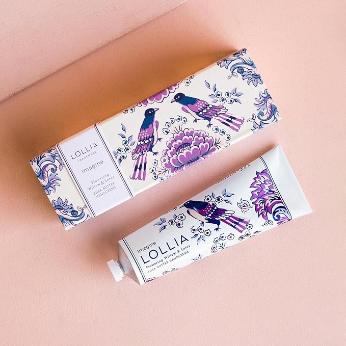 LOLLIA Imagine Handcreme, 4 oz. – Flowering Willow & Lotus – Scented Hand Cream for Women, Moisturizing Hand Lotion for Dry Hands, Shea Butter & Cocoa Butter, Quick Absorbing Lotion