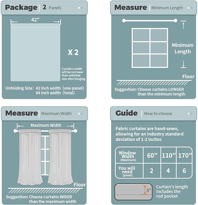 BGment Thermal Insulated 100% Blackout Curtains for Bedroom with Black Liner, Double Layer Full Room Darkening Noise Reducing Rod Pocket Curtain (42 x 72 Inch, Light Grey, 2 Panels)