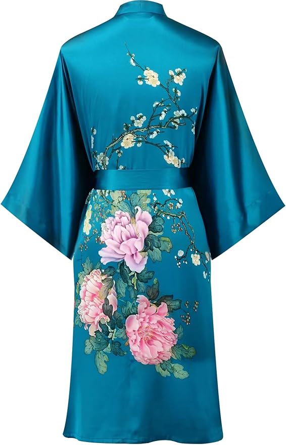 women's 100% silk kimono, short bathrobe pajamas, kimono pajamas