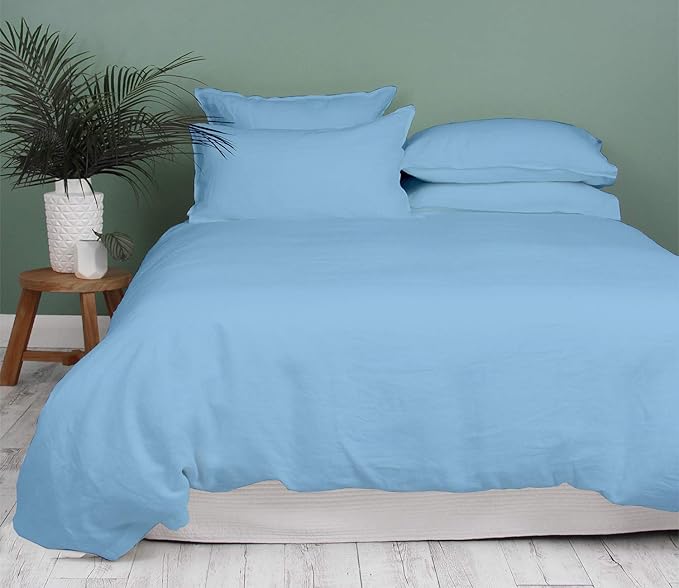 1000 Thread Count Oversized King Duvet Cover Set 100% Egyptian Cotton True Luxury Hotel Quality 1 Duvet Cover with 2 Pillow Sham - 3 Pieces Comforter Cover with Zipper Closure (Sky Blue)